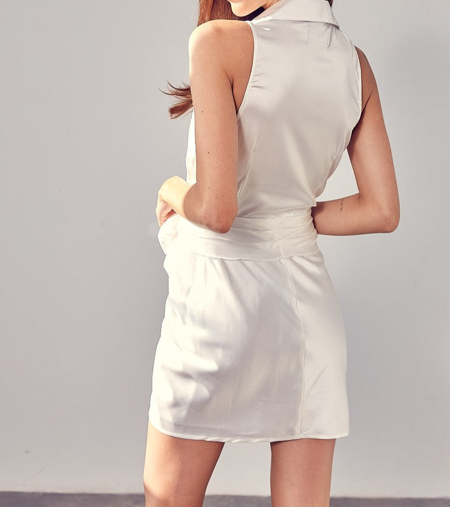 BEA SLEEVELESS FRONT TIE DRESS