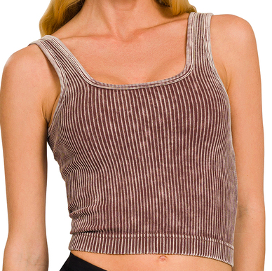 LALA SEAMLESS PADDED SQUARE-NECK BRA/TANK